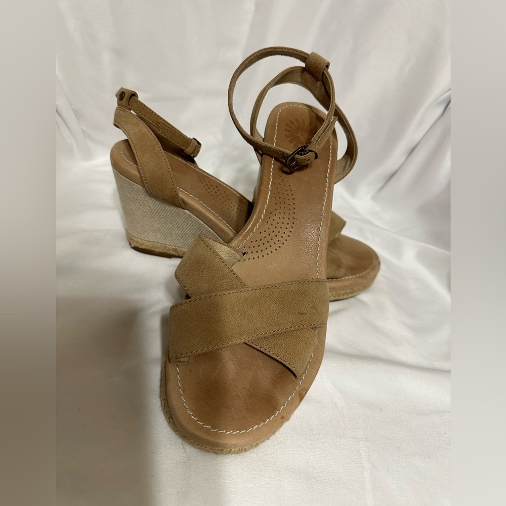 UGG Sandals Women’s Nyssa Low Heel Espadrille Wedges Size 8